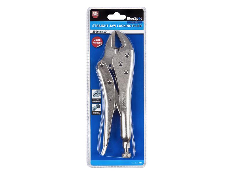 BlueSpot Tools Quick-Release Straight Jaw Locking Pliers 250mm (10in) B/S6521