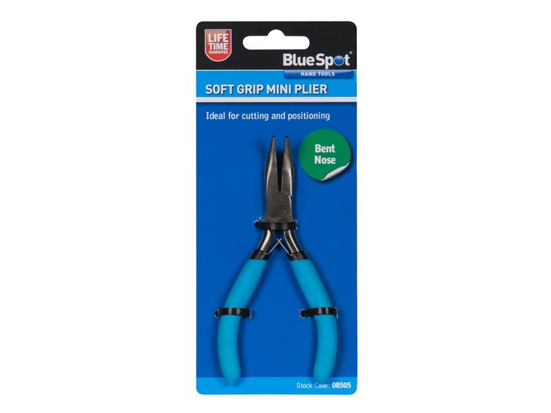 BlueSpot Soft Grip Mini Bent Nose Pliers Double Return Leaf Springs B/S8505