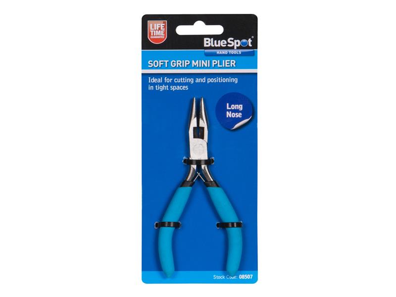 BlueSpot Tools Soft Grip Mini Long Nose Pliers Double Leaf Springs B/S8507