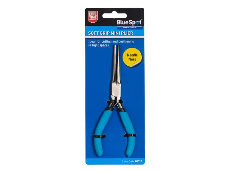 BlueSpot Tools Soft Grip Mini Needle Nose Pliers Double Leaf Springs B/S8510