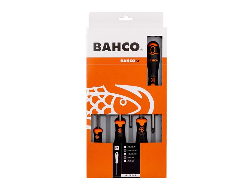 Bahco BAHCOFIT Screwdriver Set 5 Piece Slotted & Phillips B219.005
