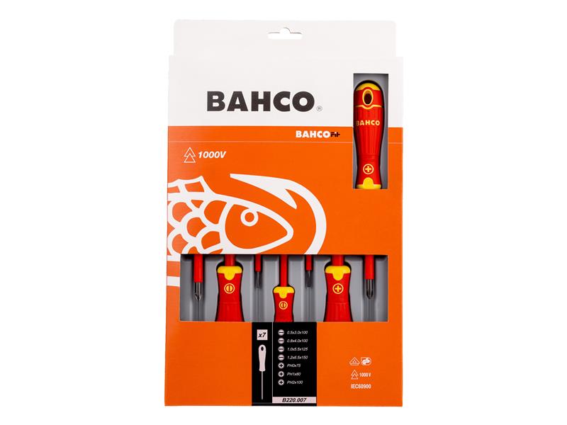 Bahco B220.007 BAHCOFIT Insulated Screwdriver Set, 7 Piece BAH220007