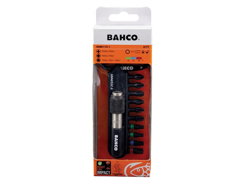 Bahco 66IM/11C-1 Heavy-Duty Torsion Bit Set, 11 Piece BAH66IM11C1