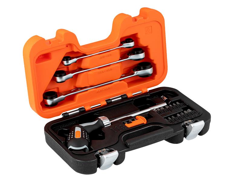 Bahco Pistol Grip Ratcheting Screwdriver Set, 25 Piece BAH808050SET