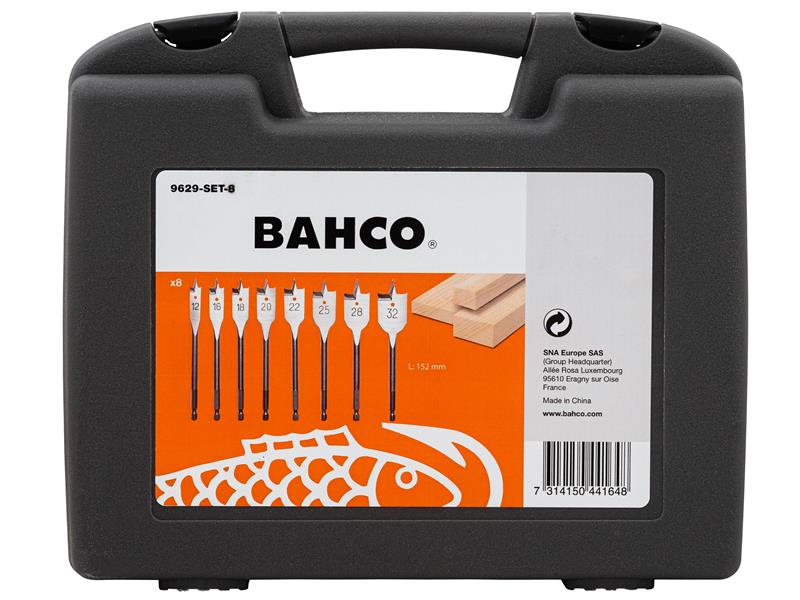 Bahco 9629 Series Flat Bit Set, 8 Piece BAH9629SET8