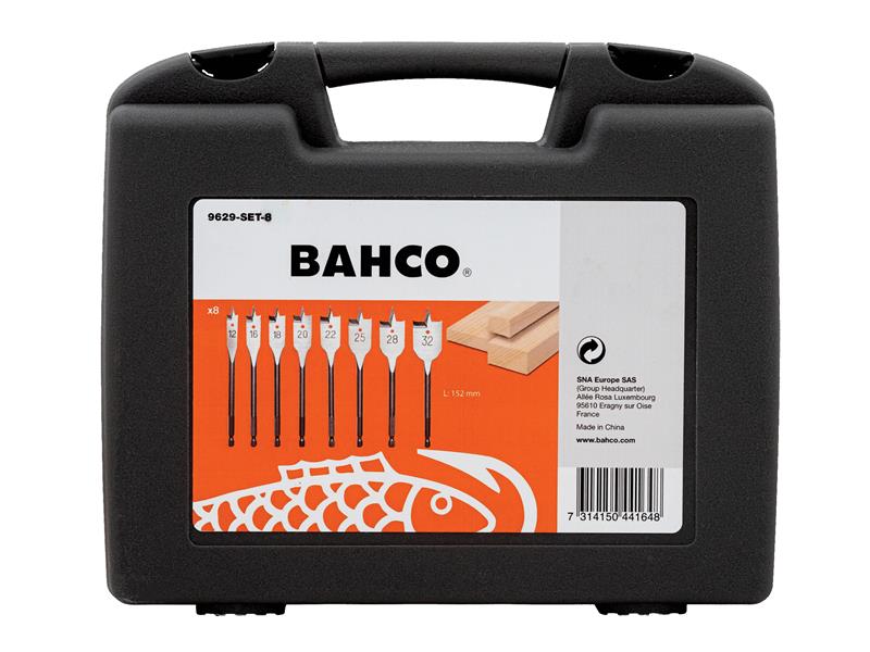Bahco 9629 Series Flat Bit Set, 8 Piece BAH9629SET8