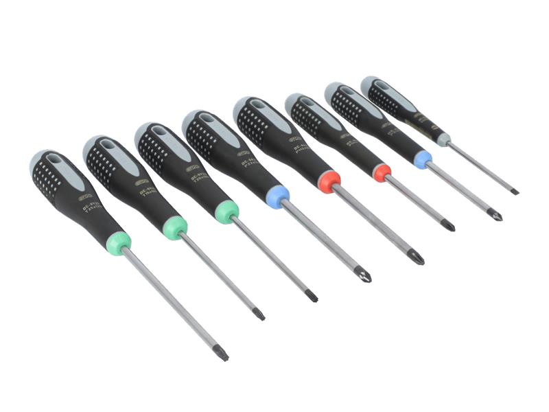 Bahco ERGO Screwdriver Set 8 Piece Comfort Handles Mixed Set BE-9872