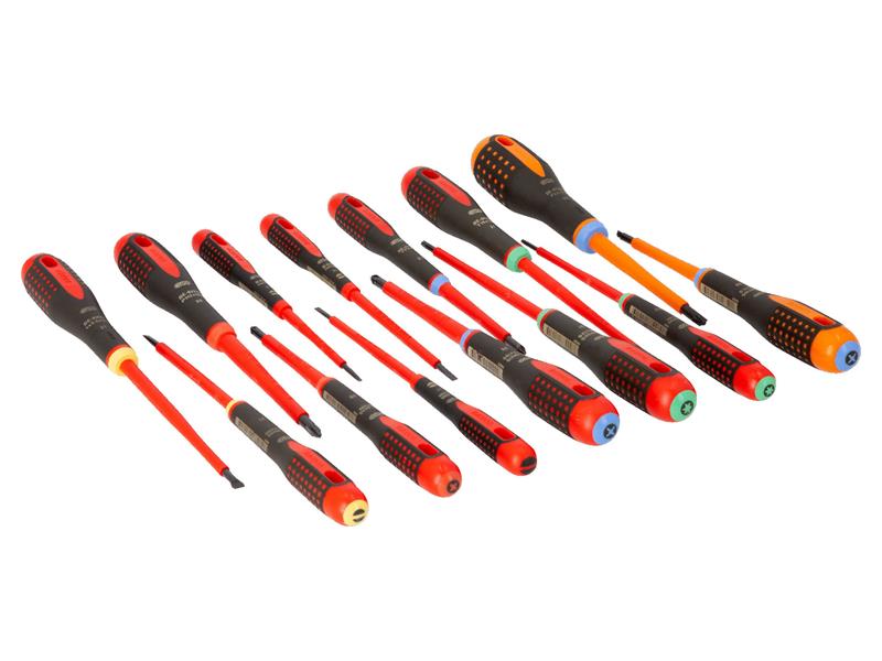 Bahco ERGO Screwdriver Set 14 Piece Slotted Phillips Pozidriv TORX BE-9872