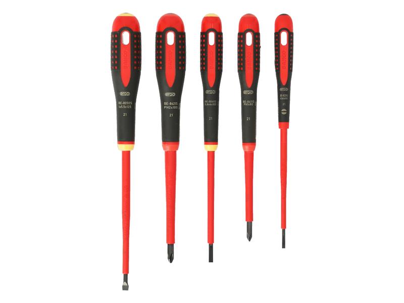Bahco BE-9881S ERGO™ VDE Insulated Screwdriver Set, 5 Piece BAH9881S