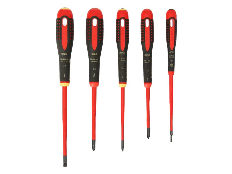 Bahco BE-9881SL ERGO™ Slim VDE Insulated Screwdriver Set, 5 Piece BAH9881SL