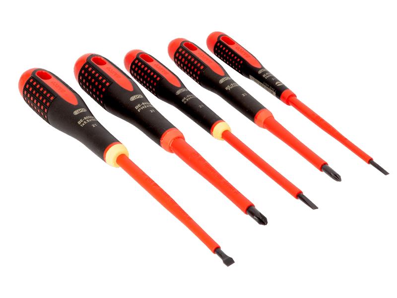 Bahco BE-9881S ERGO™ VDE Insulated Screwdriver Set, 5 Piece BAH9881S