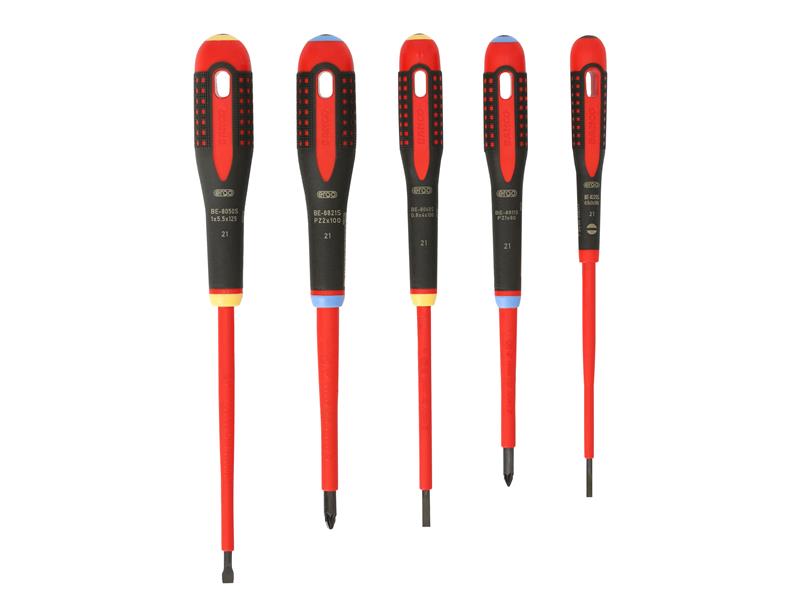 Bahco BE-9882S ERGO™ VDE Insulated Screwdriver Set, 5 Piece BAH9882S
