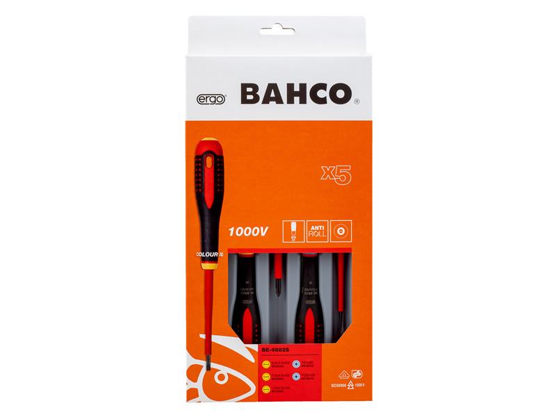 Bahco BE-9882S ERGO™ VDE Insulated Screwdriver Set, 5 Piece BAH9882S