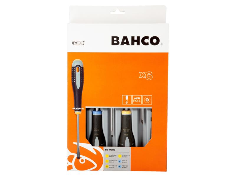 Bahco BE-9882 ERGO™ Screwdriver Set, 6 Piece BAH9882