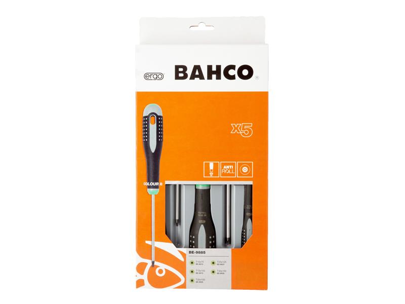 Bahco ERGO Torx Screwdriver Set 5 Piece Comfort Grip BE-9885