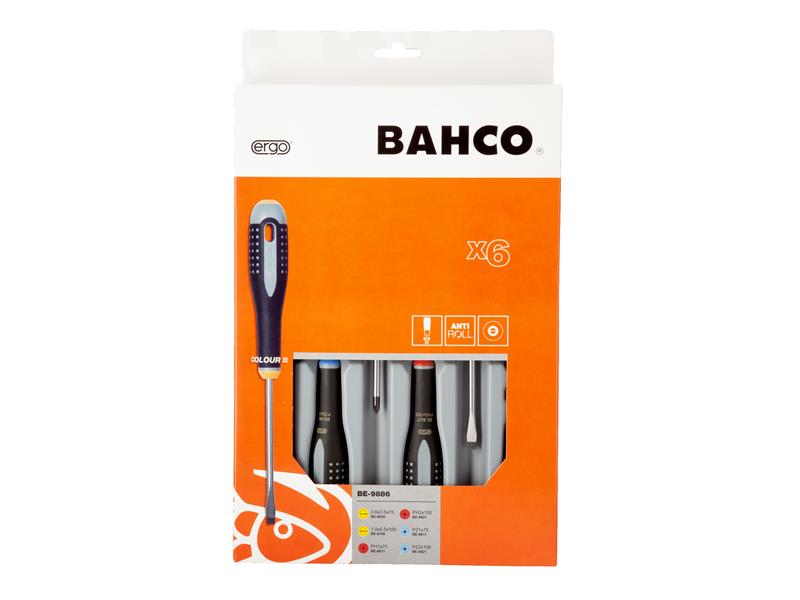 Bahco BE-9886 ERGO™ Screwdriver Set, 6 Piece BAH9886
