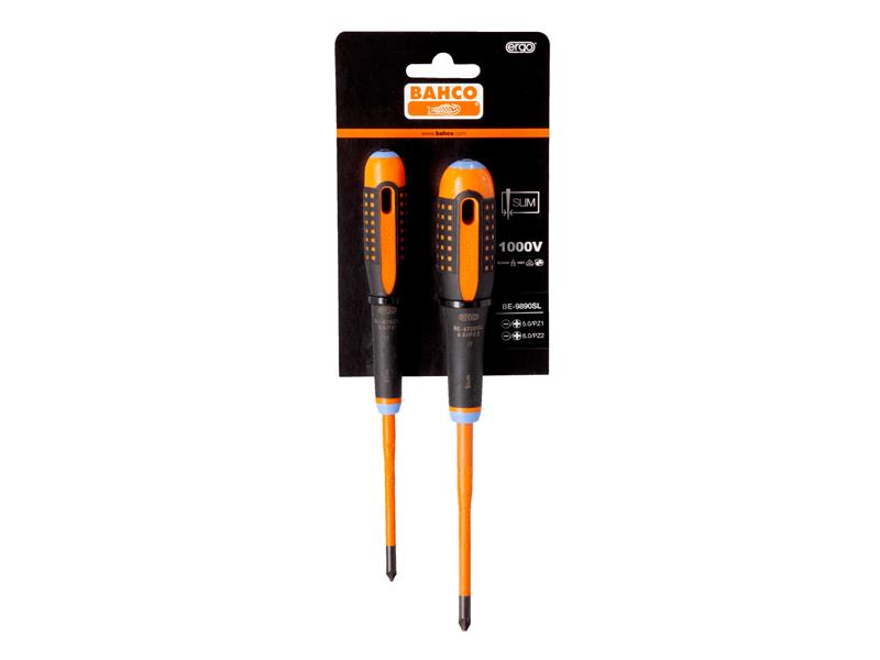 Bahco BE-9890SL ERGO™ Slim VDE Insulated Screwdriver Set, 2 Piece BAH9890SL