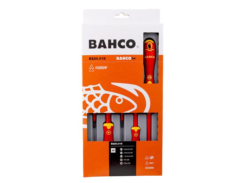 Bahco B220.015 BAHCOFIT Insulated Screwdriver Set, 5 Piece BAHB220015
