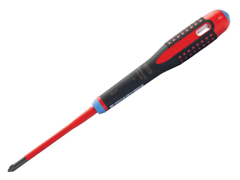 Bahco ERGO™ Slim VDE Insulated Pozidriv Screwdriver PZ1 x 80mm BAHBE8810SL