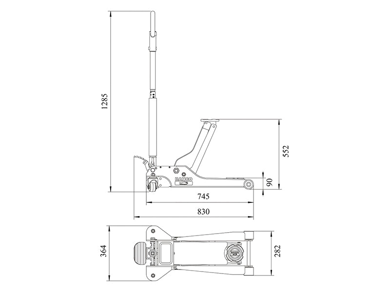 Bahco BH13000 Extra Compact Trolley Jack 3T BAHBH13000