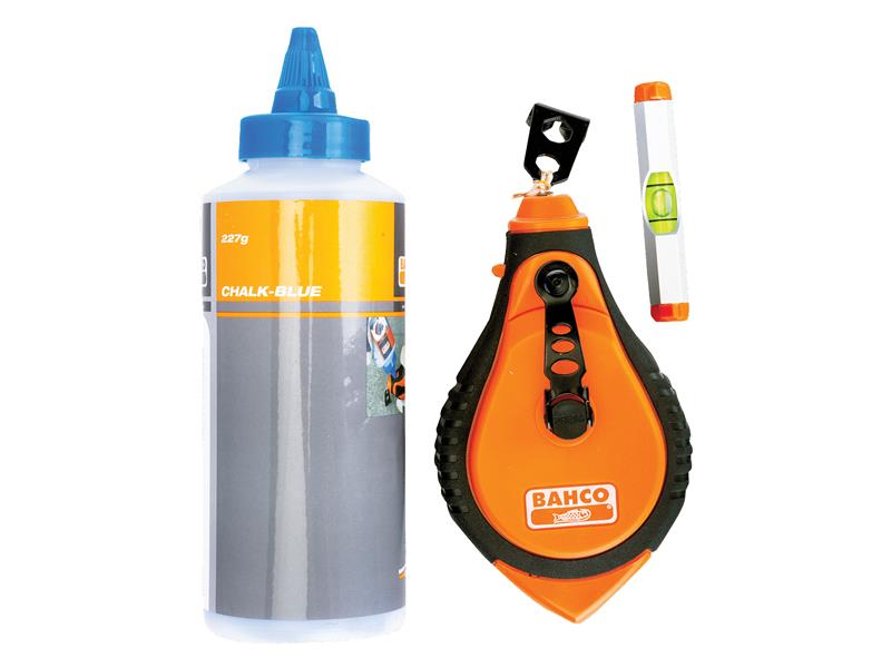 Bahco Blue Chalk, Chalk Line & Line Level Set BAHCLSET