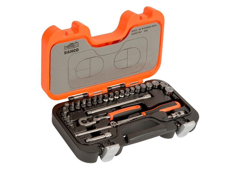 Bahco Metric Socket & Bit Set 29 Piece 1/4in Drive Single Hex S290