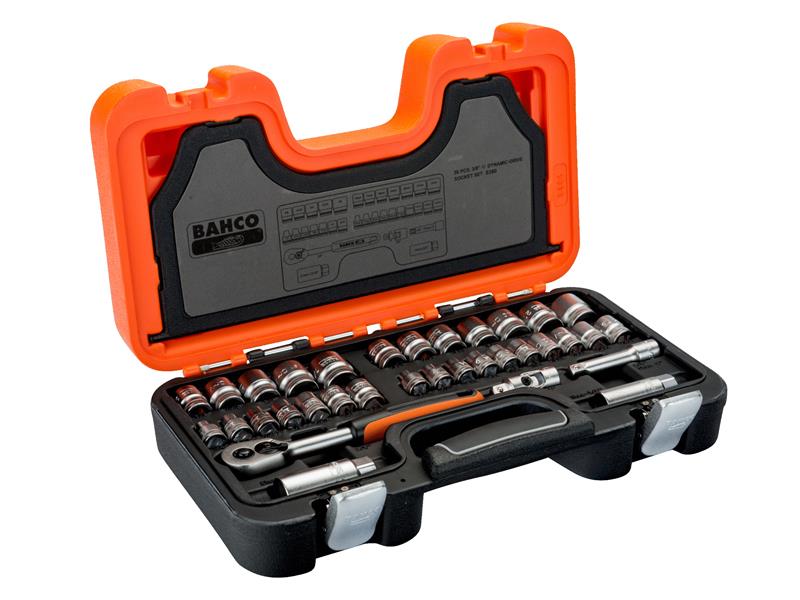 Bahco Metric And Imperial 3/8in Drive Socket Set 38 Piece Single Hex S380