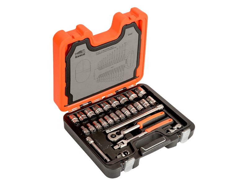 Bahco Metric 1/2in Drive Socket And Spanner Set 40 Piece Boxed S400