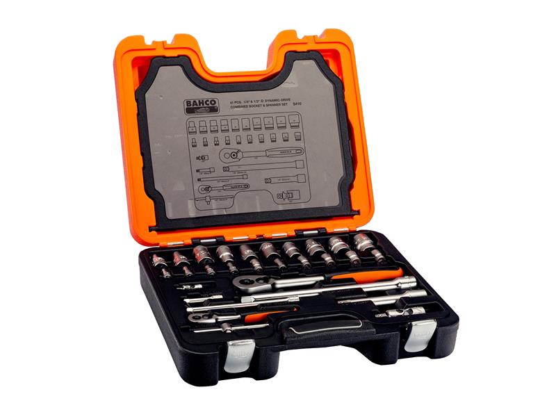 Bahco Metric 1/4 And 1/2"D Socket Spanner Accessory Set 41 Piece Boxed S410