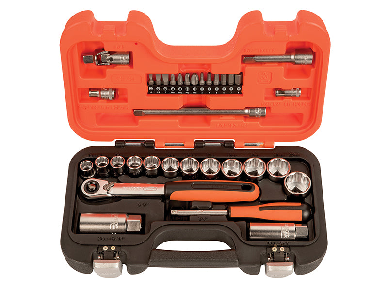 Bahco Metric 3/8"D Socket Accessory Bit Set 34 Piece Boxed SL34