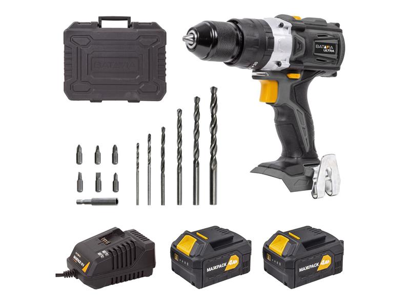 Batavia Brushless Combi Drill 18V 2 x 4.0Ah MAXXPACK ULTRA 13mm Chuck BAT7064577