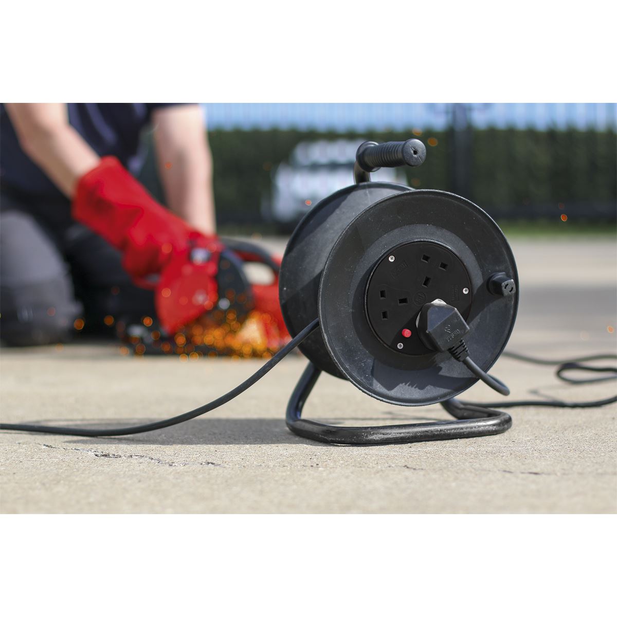 Sealey Cable Reel 15m 4 x 230V Thermal Trip BCR153T