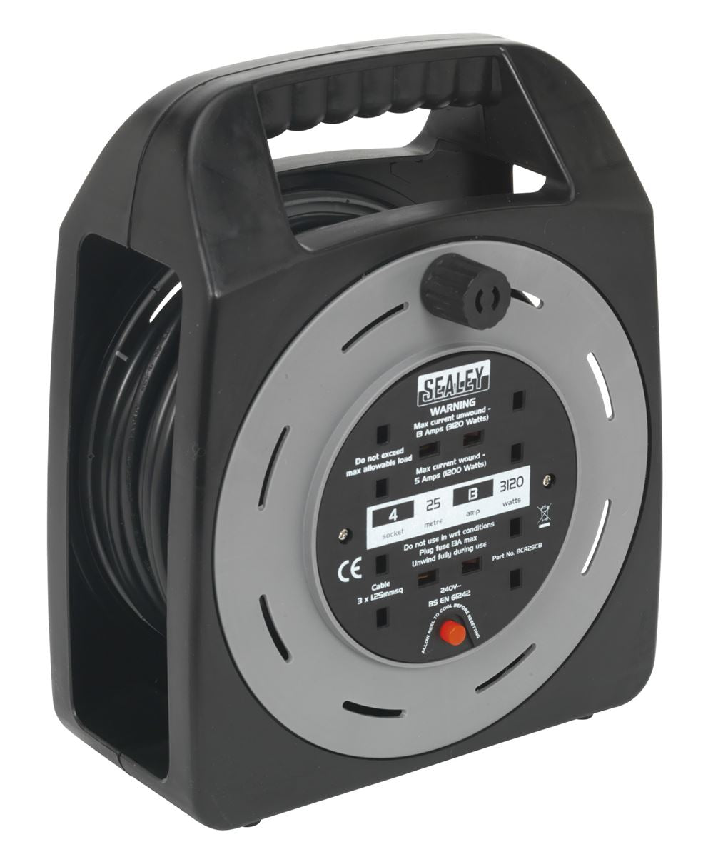 Sealey Cable Reel Box Type 25m 4 x 230V 1.25mm� Thermal Trip BCR25CB
