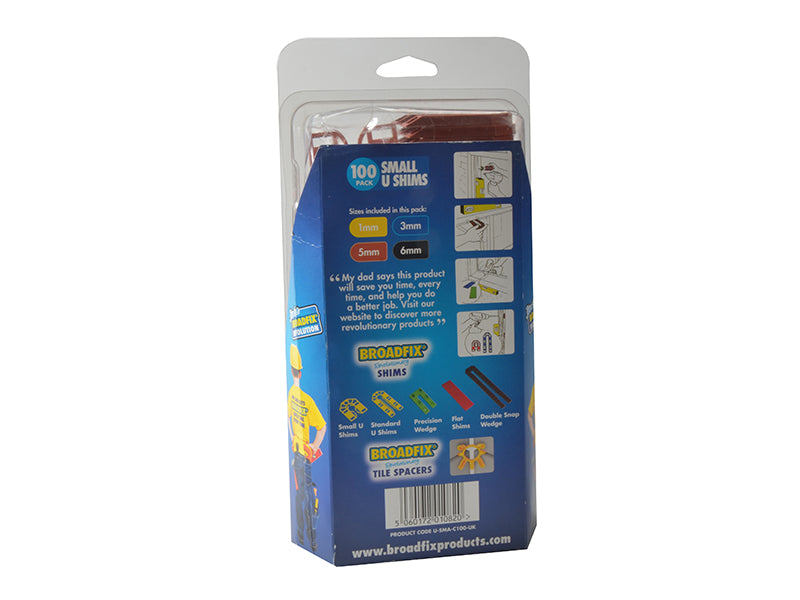 Broadfix Small U-Shim Mixed Clam (Pack 100) BFXUSMAC100