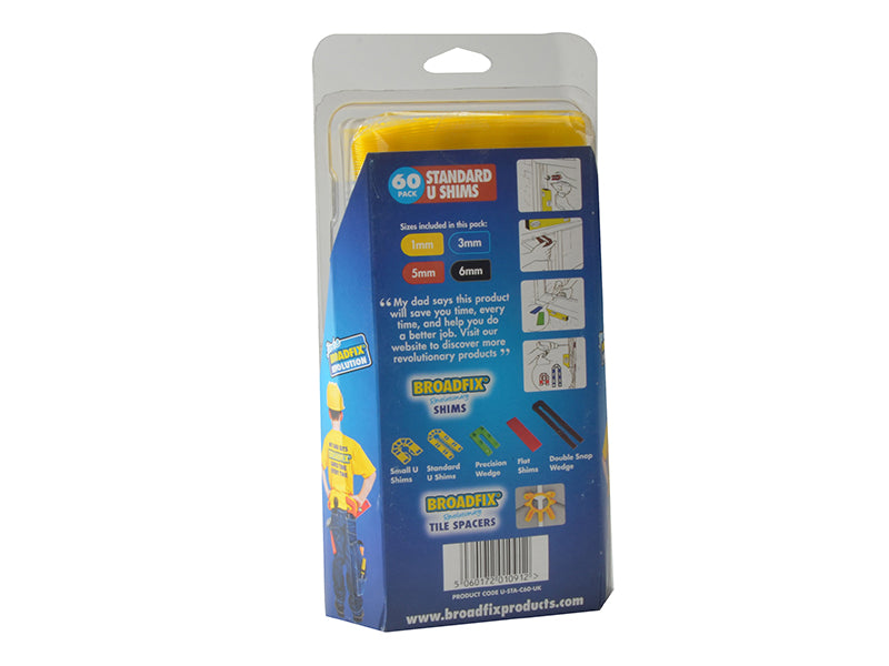 Broadfix Standard U-Shim Mixed Clam (Pack 60) BFXUSTAC60