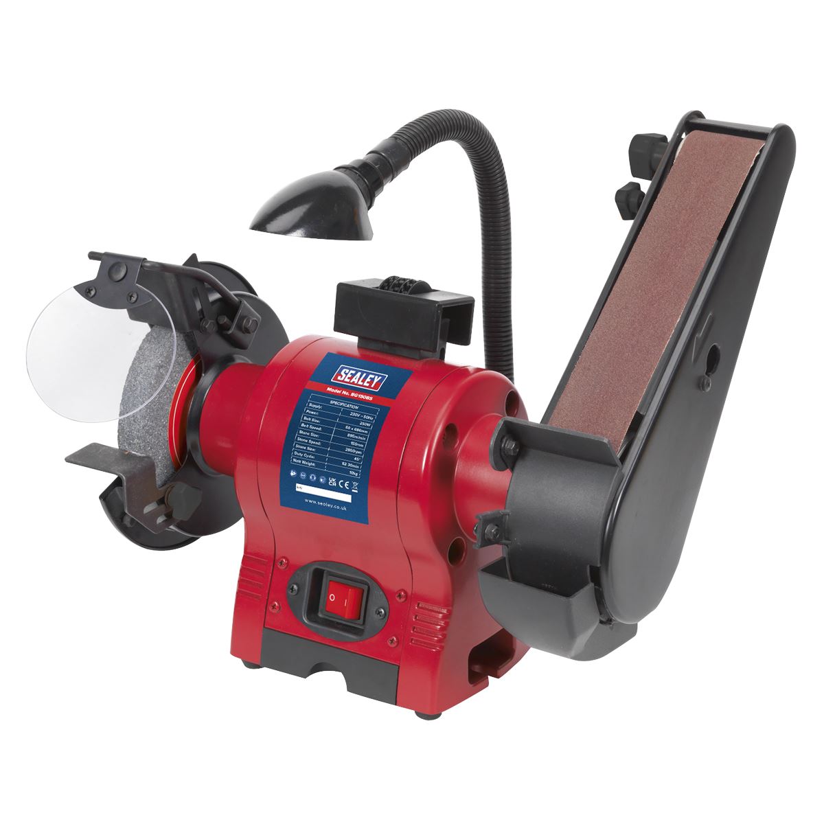 Sealey Bench Grinder �150mm with 50mm Belt Sander & Worklight 250W/230V BG150BS