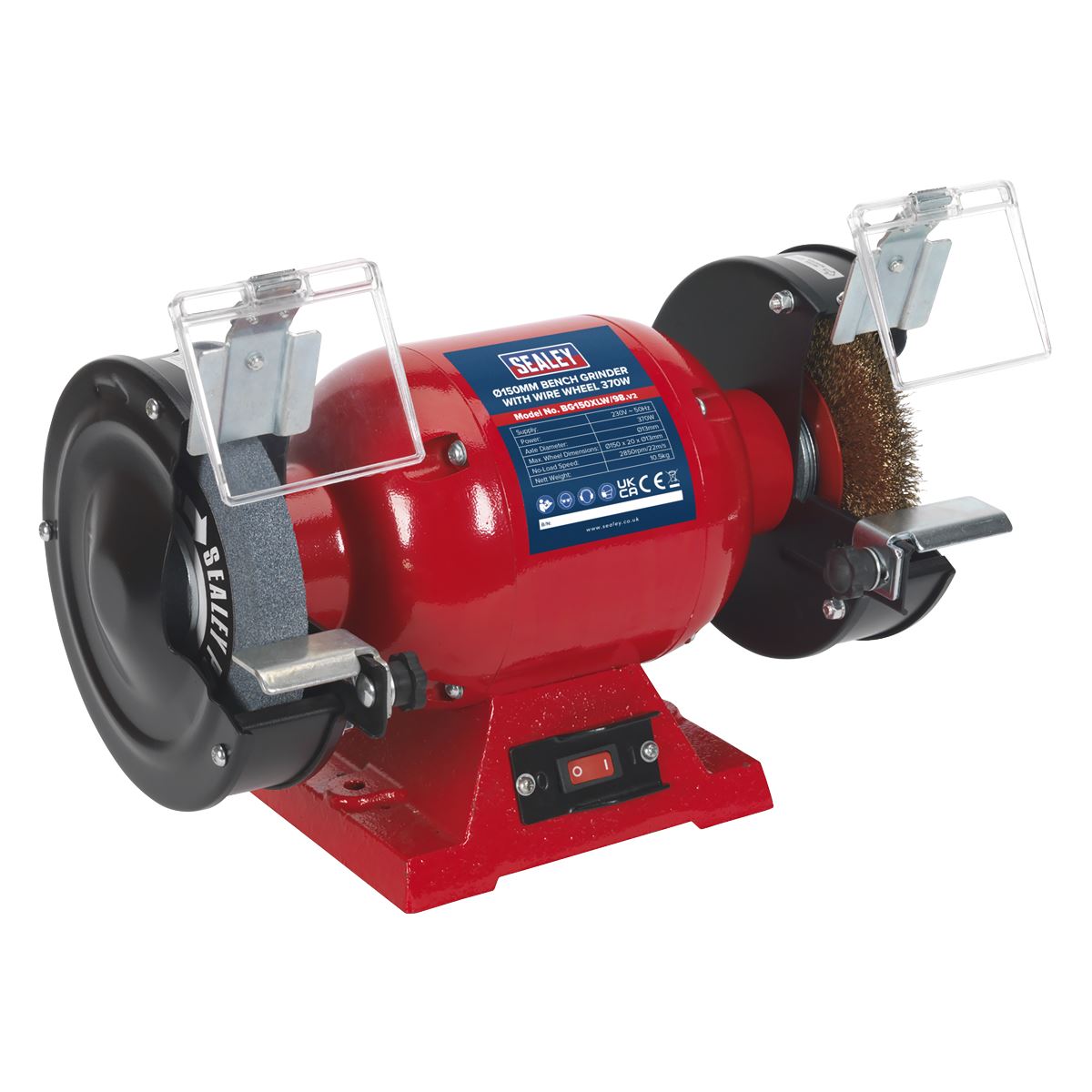 Sealey Bench Grinder �150mm with Wire Wheel 370W/230V BG150XLW/98