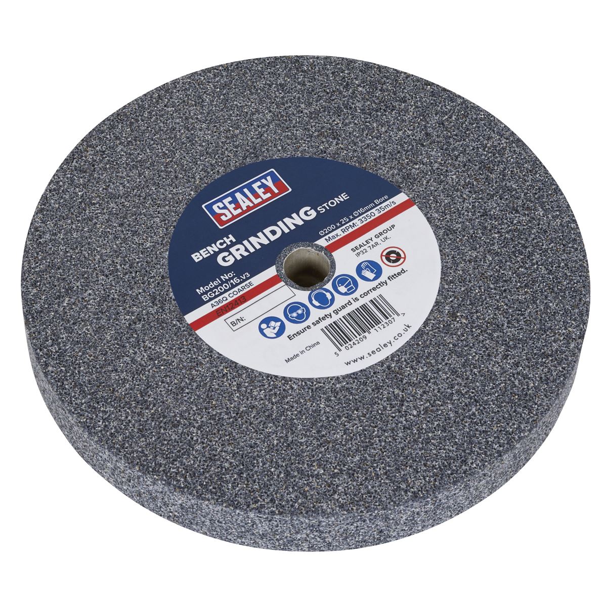 Sealey Grinding Stone �200 x 25mm �16mm Bore A36Q Coarse BG200/16
