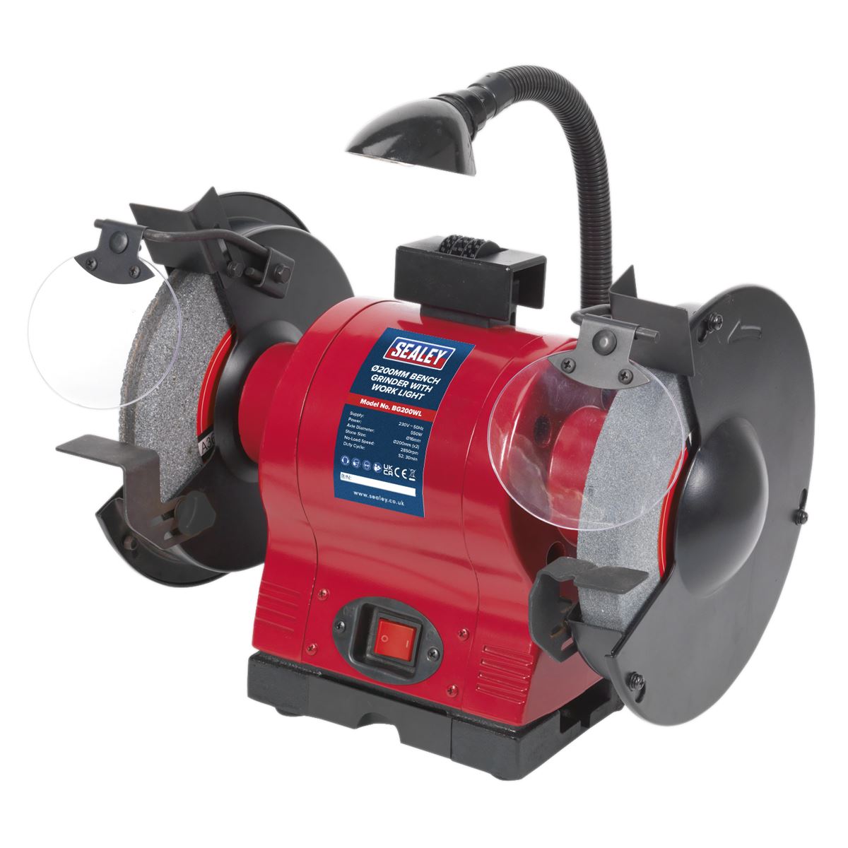 Sealey Bench Grinder �200mm with Worklight 550W/230V BG200WL