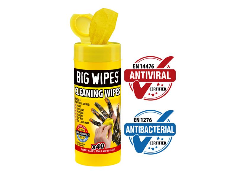 Big Wipes Cleaning Antiviral Wipes (Tub 40) BGW2019