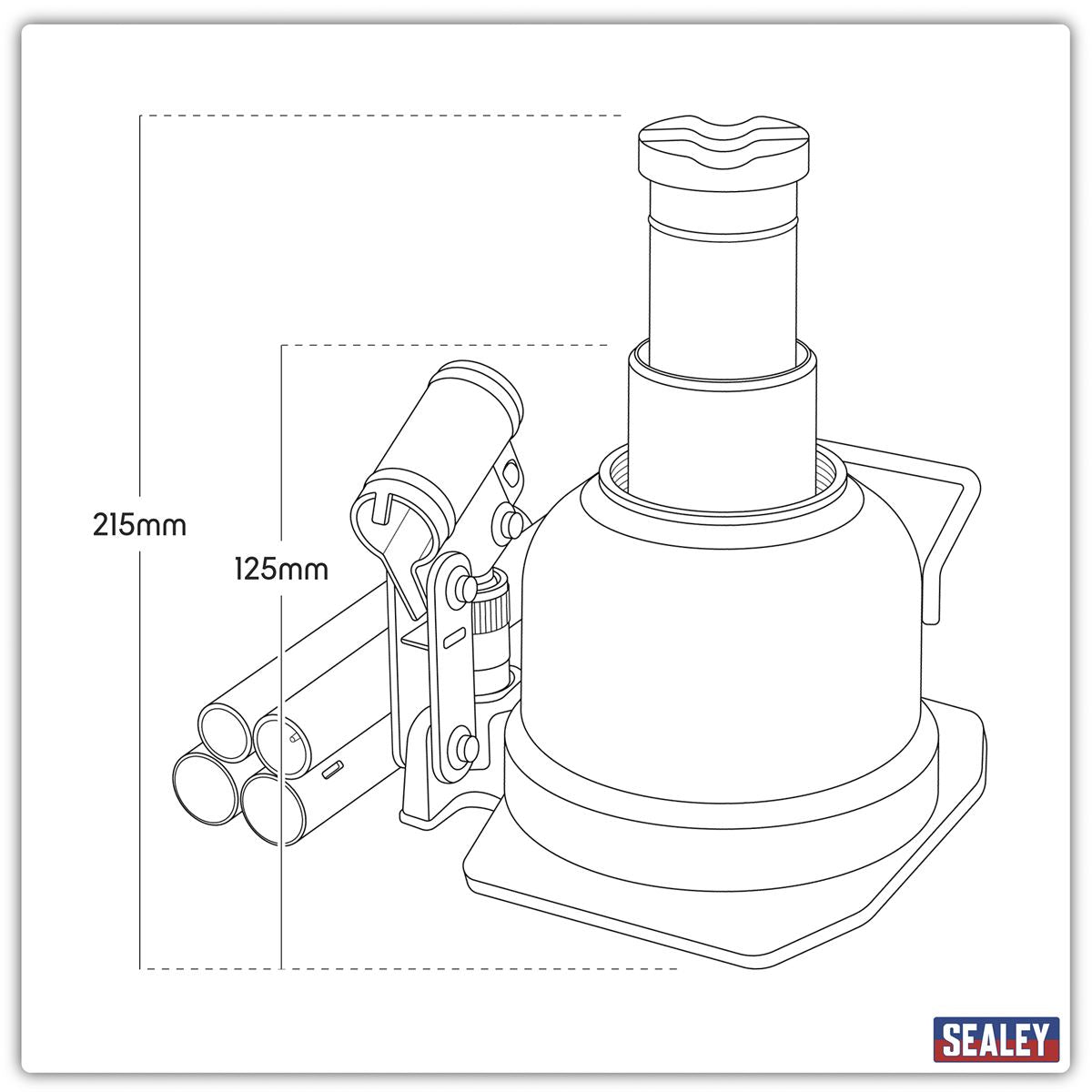 Sealey Bottle Jack 10 Tonne Low Profile Telescopic BJ10LE