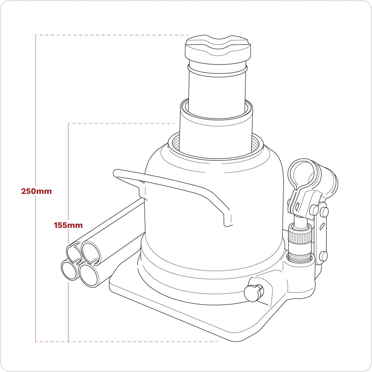 Sealey Bottle Jack 20 Tonne Low Profile Telescopic BJ20LE