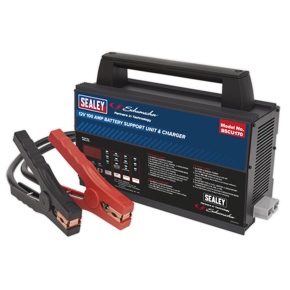 Sealey Schumacher® Battery Support Unit & Charger - 12V 100A BSCU170
