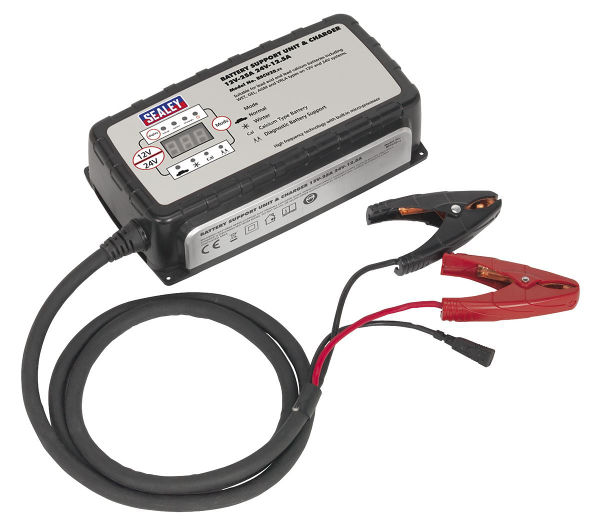 Sealey Battery Support Unit & Charger 12V-25A/24V-12.5A BSCU25