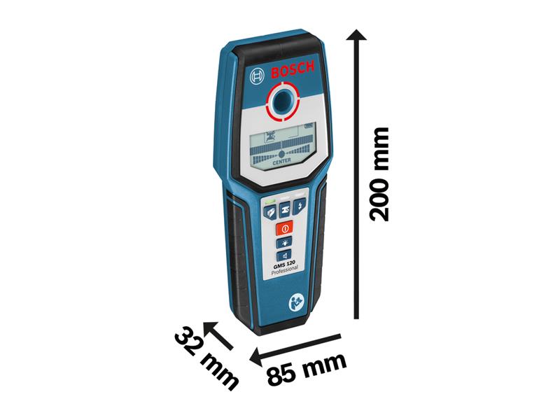 Bosch GMS 120 Professional Live Cable Detector With Centre Finder BSH601081000