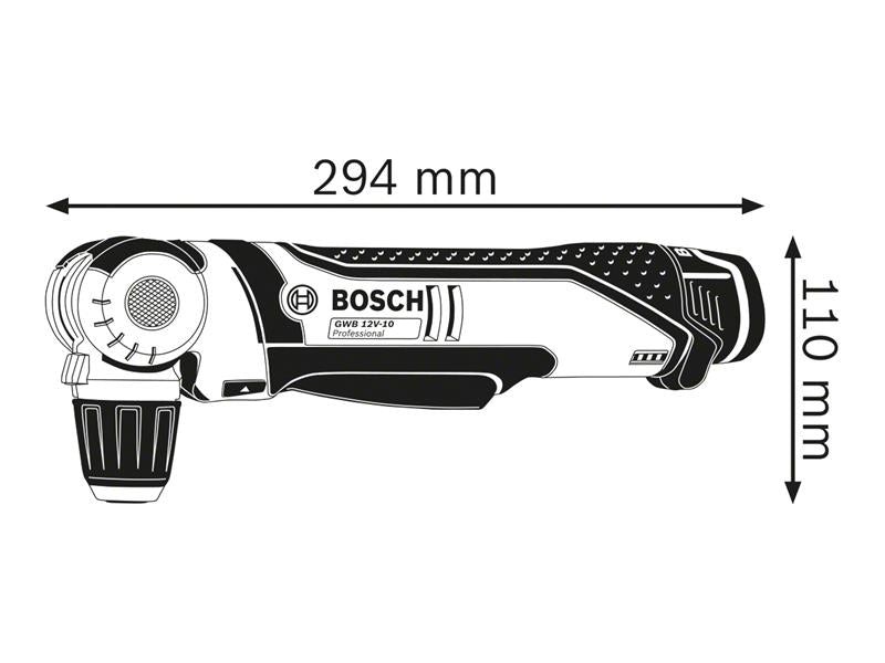 Bosch Professional Angle Drill 12V Bare Unit 10mm Keyless Chuck BSH601390905