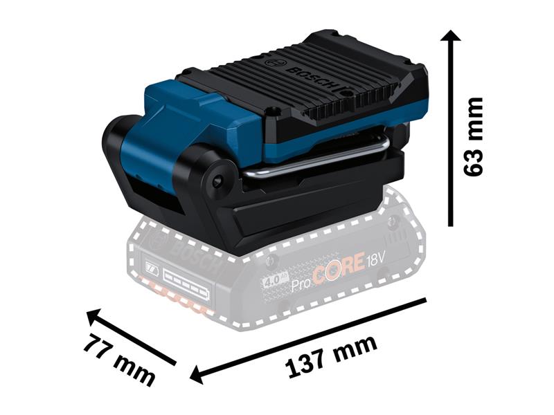 Bosch Cordless Light 18V Bare Unit 800 lumens Magnet And Swivel BSH601443600