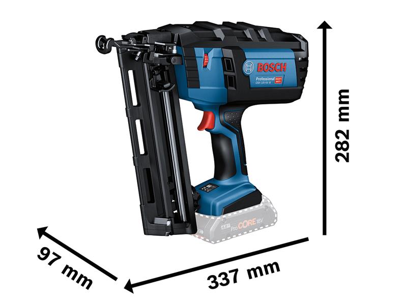 Bosch GNH 18V-64 M Professional Brad Nailer 18V 2 x 4.0Ah ProCORE18V Li-ion BSH601481070