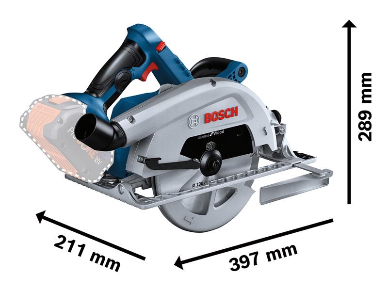 Bosch Circular Saw 18V 1 x 5.5Ah Li-ion BITURBO ProCORE18V GKS 18V-68 C