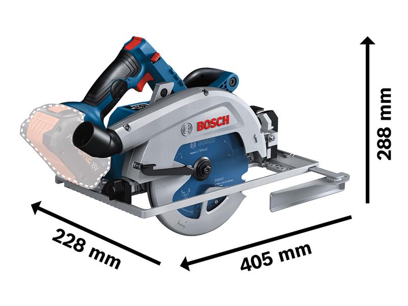 Bosch Circular Saw 18V 2 x 5.5Ah Li-ion Pro BITURBO ProCORE18V GKS 18V-68 GC